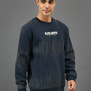 Navy Printed Sweatshirt