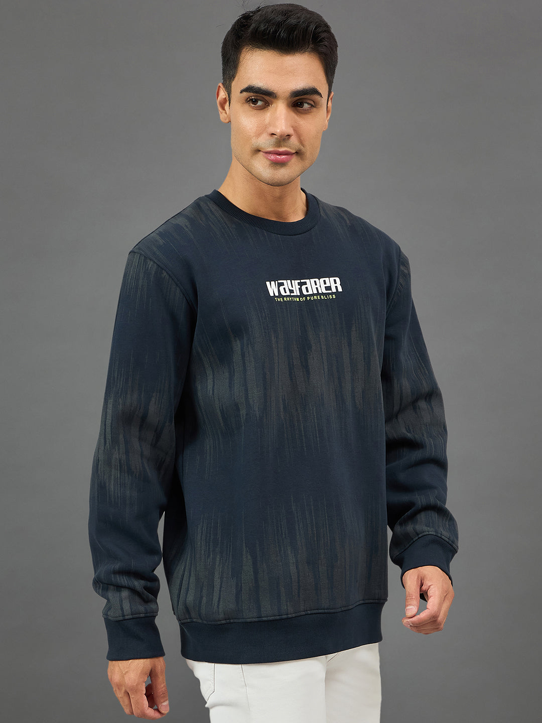 Navy Printed Sweatshirt