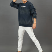 Navy Printed Sweatshirt