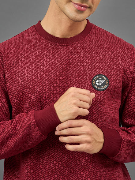 Wine Printed Sweatshirt