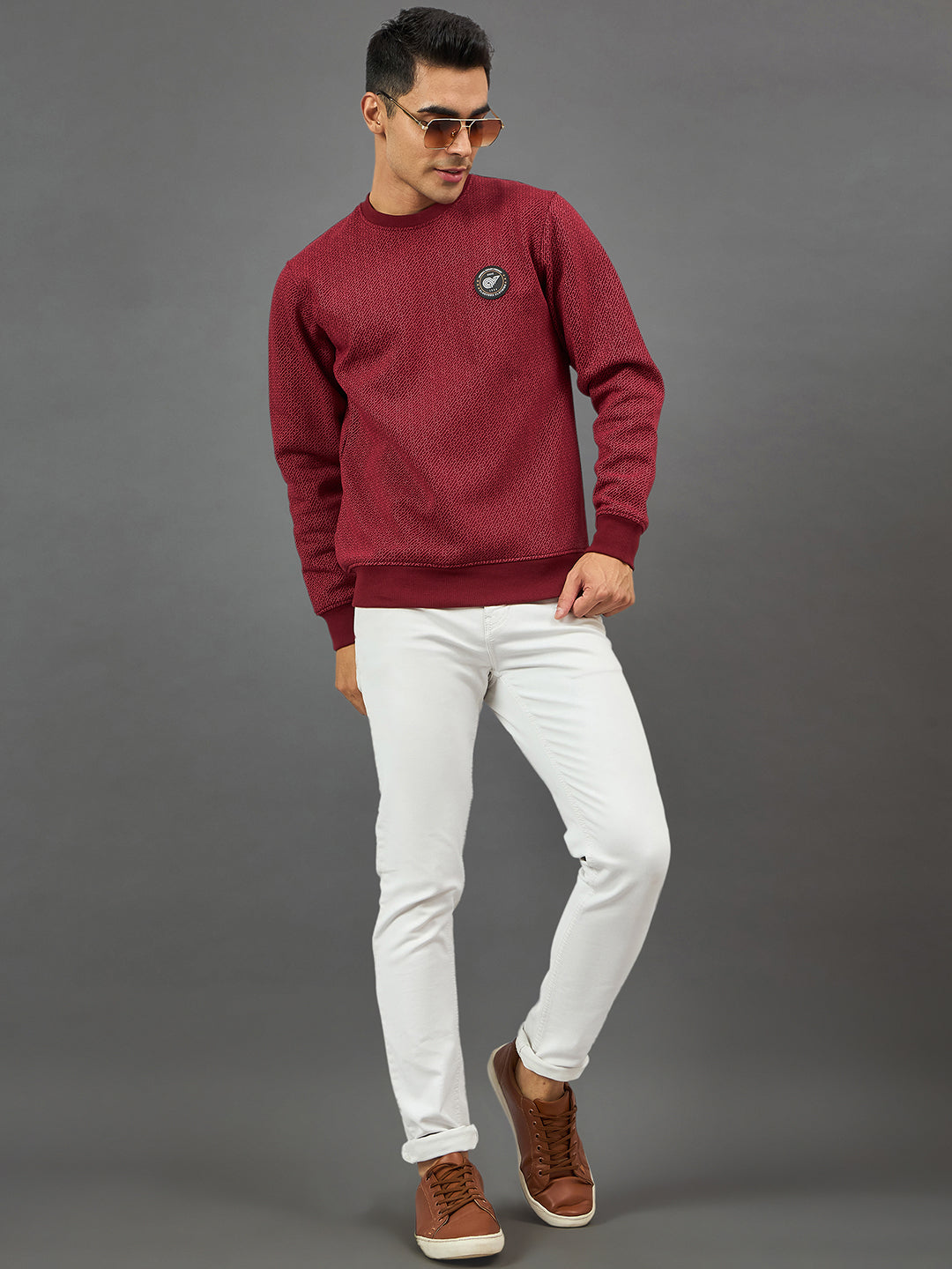 Wine Printed Sweatshirt