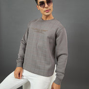 Grey Checks Sweatshirt