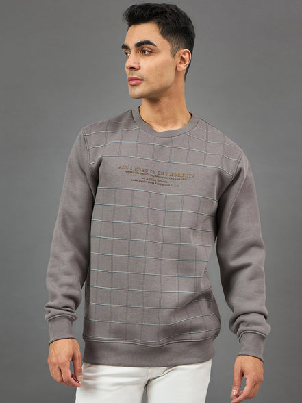 Grey Checks Sweatshirt