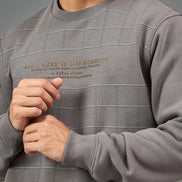 Grey Checks Sweatshirt