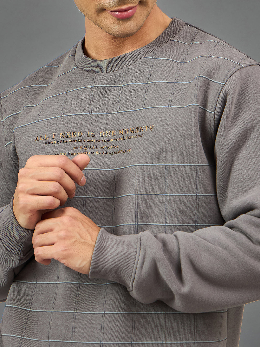 Grey Checks Sweatshirt