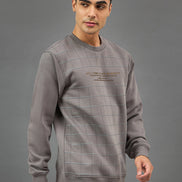 Grey Checks Sweatshirt