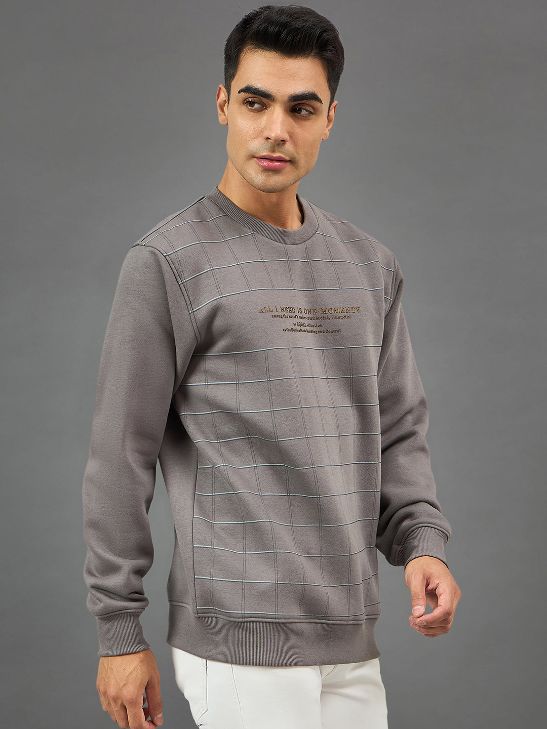 Grey Checks Sweatshirt