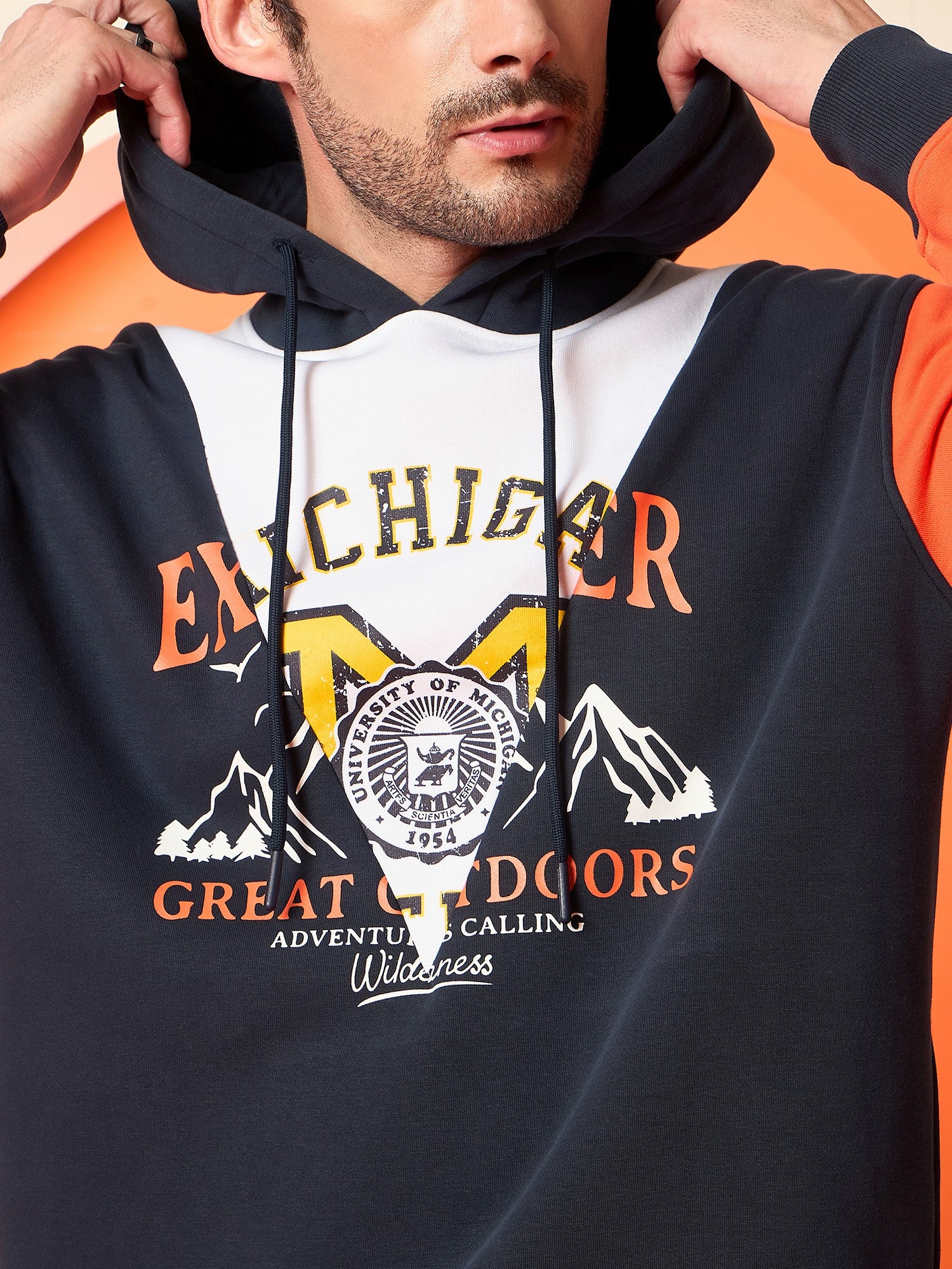 Navy Blue Hooded Sweatshirt