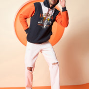 Navy Blue Hooded Sweatshirt