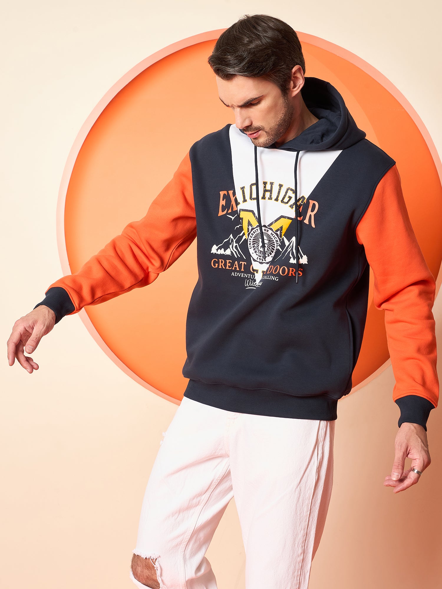 Navy Blue Hooded Sweatshirt