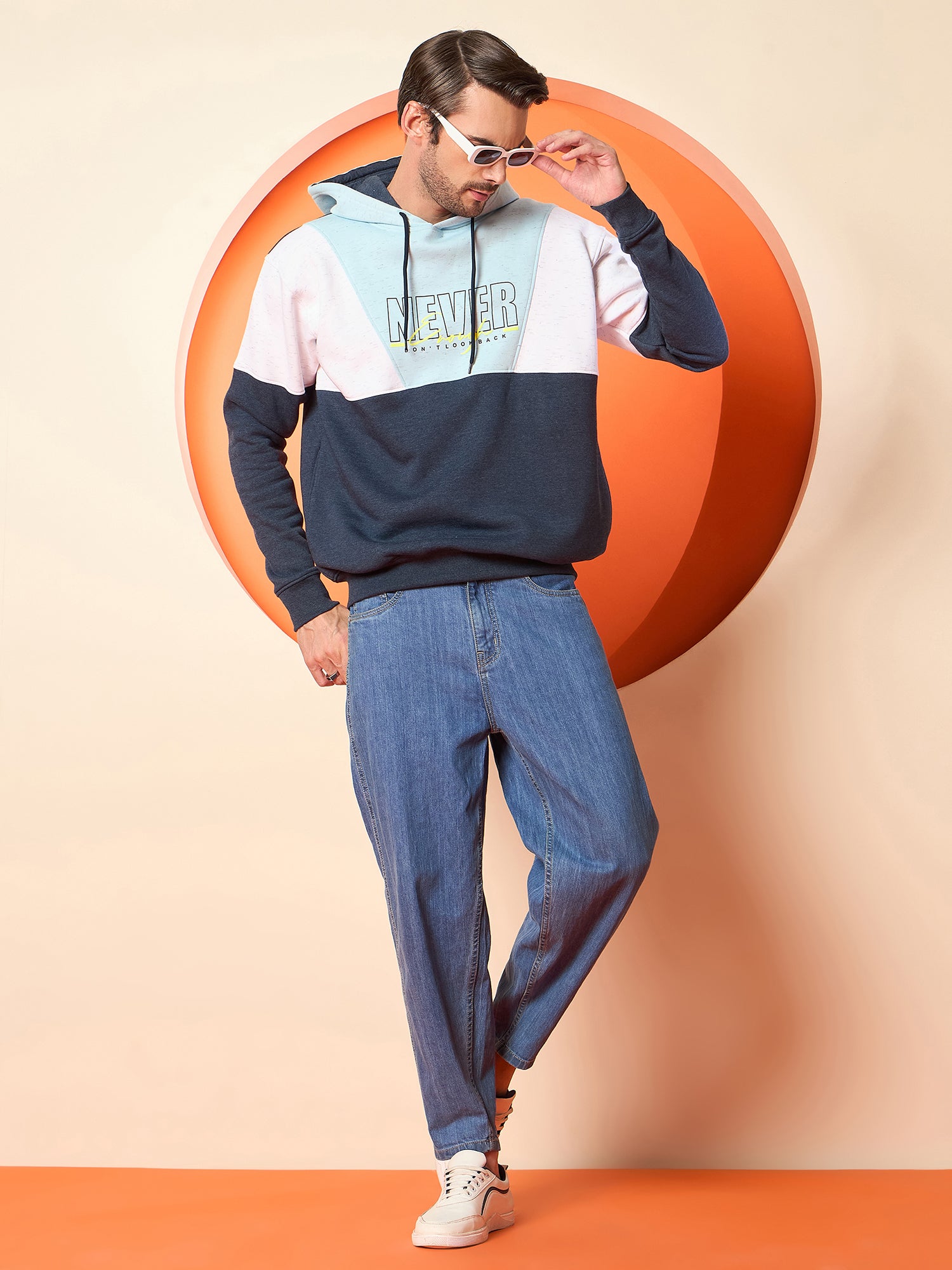 Navy Blue Hooded Sweatshirt