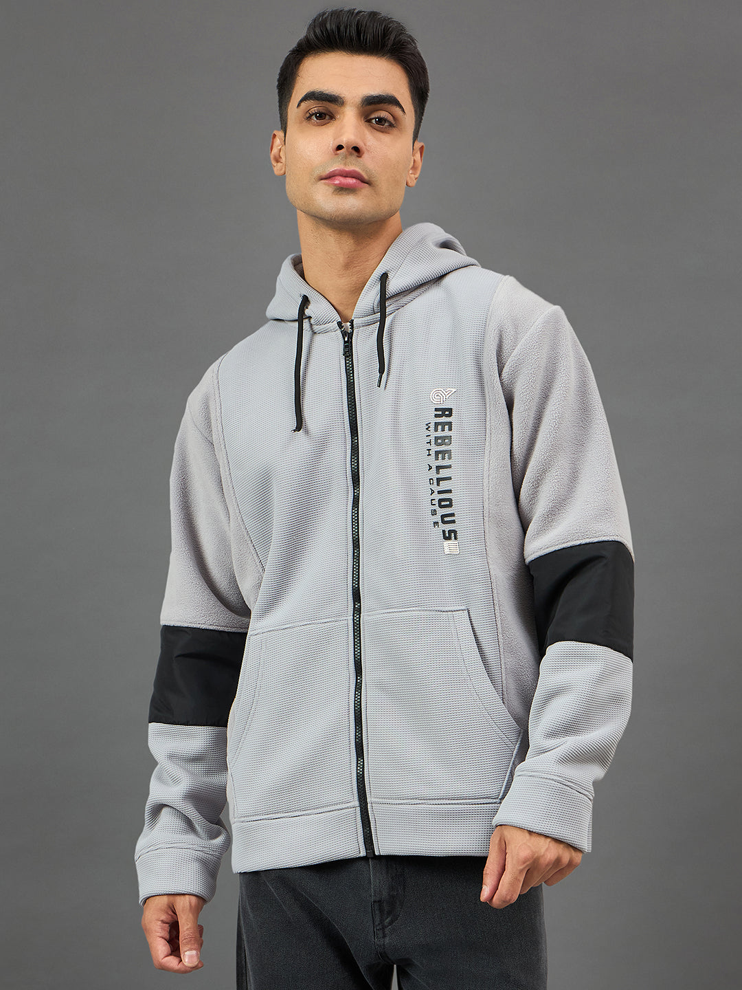 Grey Colorblocked Sweatshirt