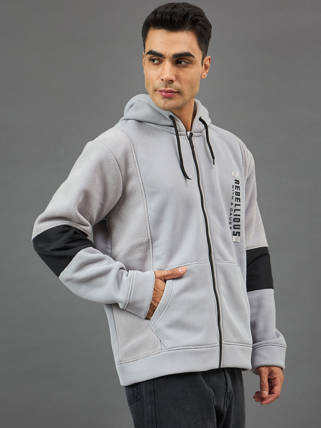 Grey Colorblocked Sweatshirt