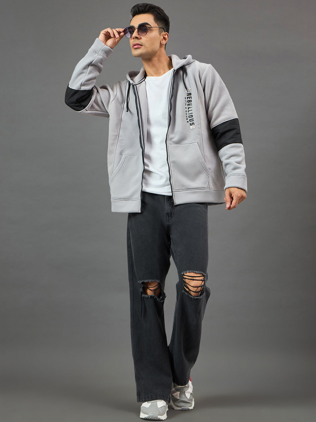 Grey Colorblocked Sweatshirt