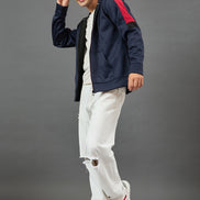 Navy Colorblocked Sweatshirt