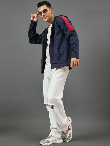 Navy Colorblocked Sweatshirt