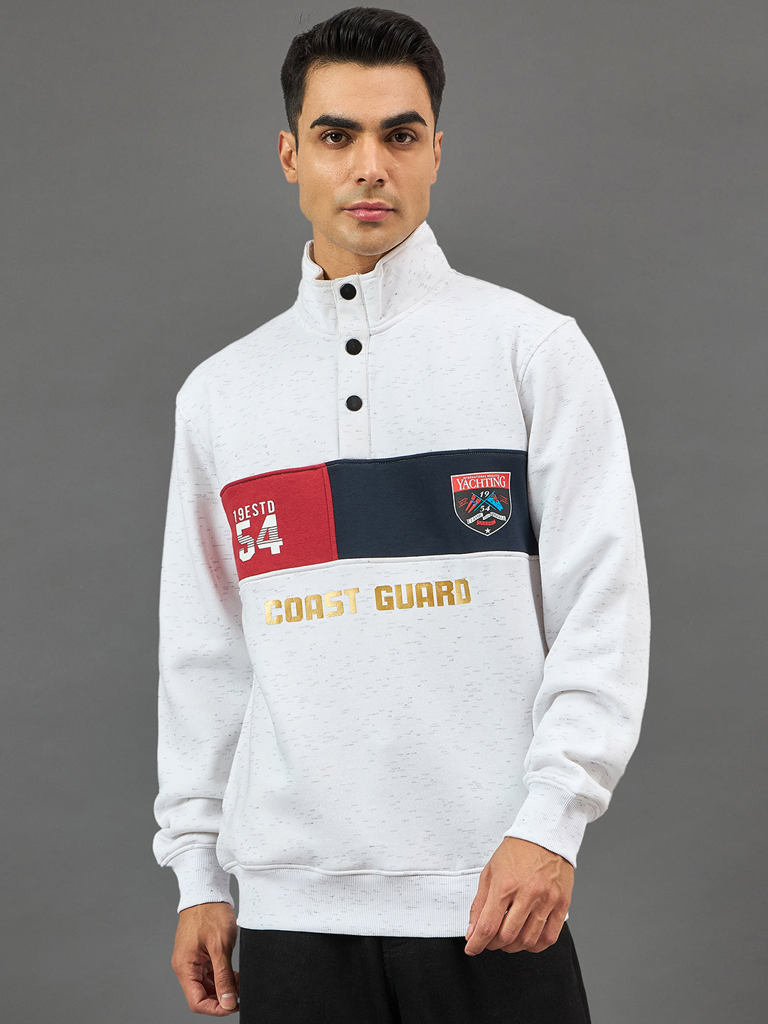 White Colorblocked Sweatshirt