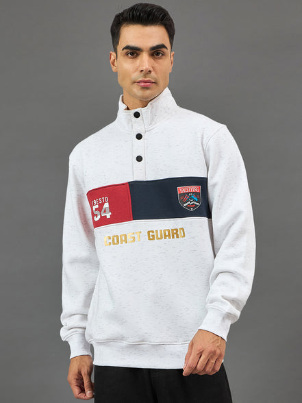 White Colorblocked Sweatshirt