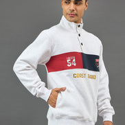 White Colorblocked Sweatshirt