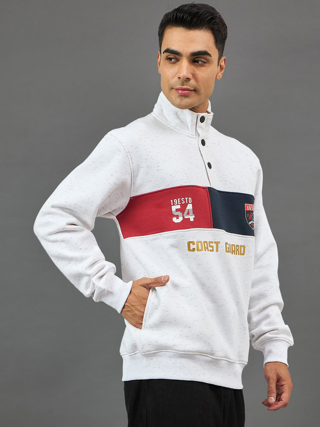 White Colorblocked Sweatshirt