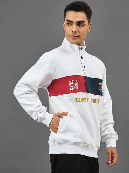 White Colorblocked Sweatshirt