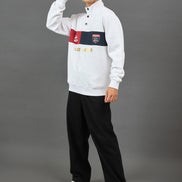 White Colorblocked Sweatshirt