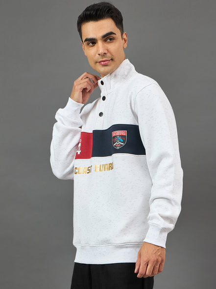 White Colorblocked Sweatshirt