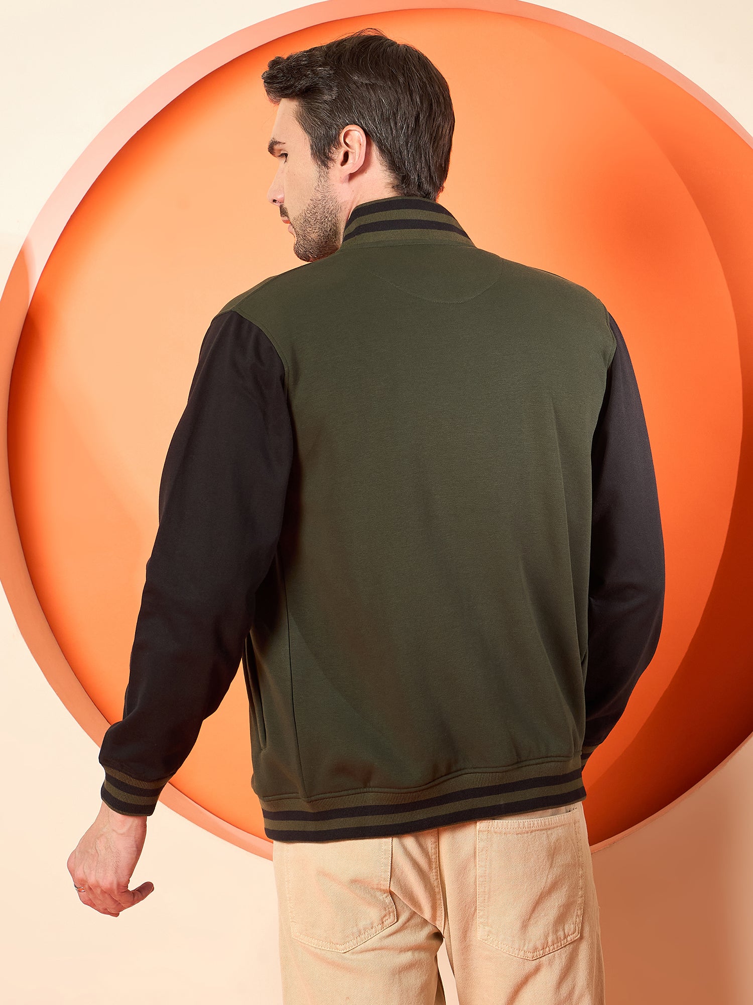 Dark Olive High Neck Sweatshirt