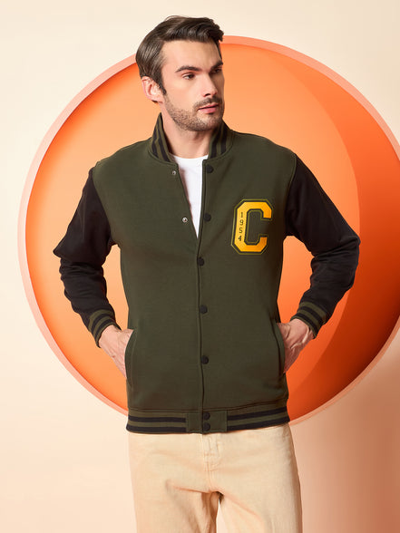 Dark Olive High Neck Sweatshirt