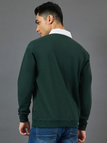 Bottle Green Solid Sweatshirt