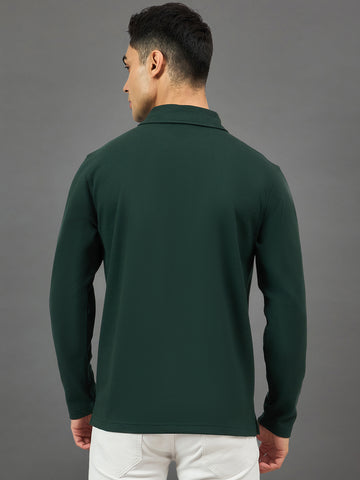 Bottle Green Solid Sweatshirt