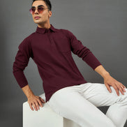 Maroon Solid Sweatshirt