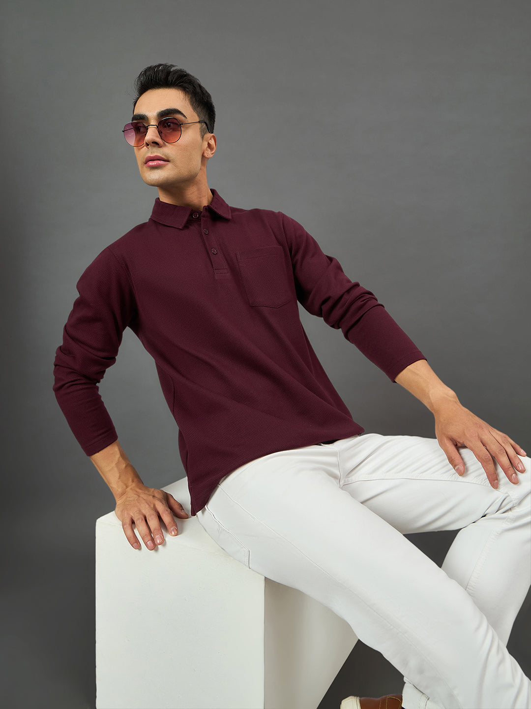 Maroon Solid Sweatshirt