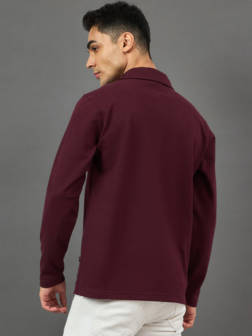 Maroon Solid Sweatshirt