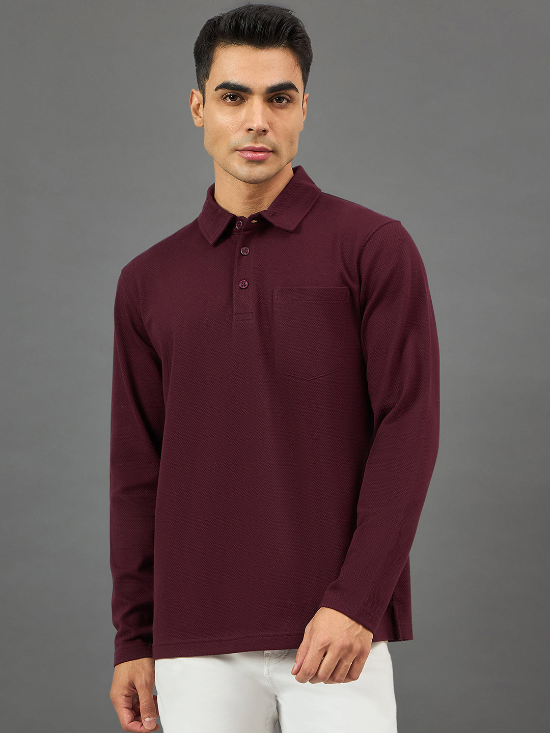 Maroon Solid Sweatshirt