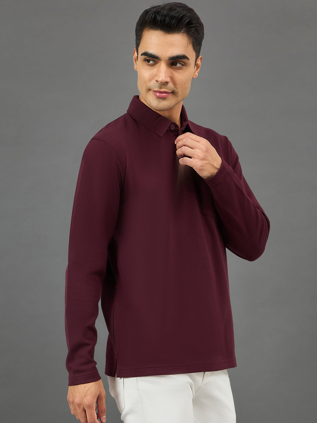 Maroon Solid Sweatshirt