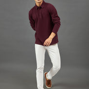 Maroon Solid Sweatshirt