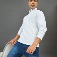 White Solid Sweatshirt