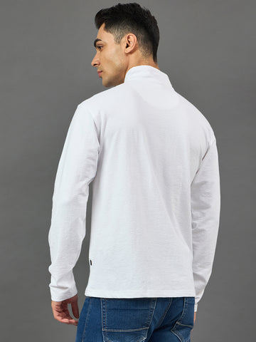 White Solid Sweatshirt