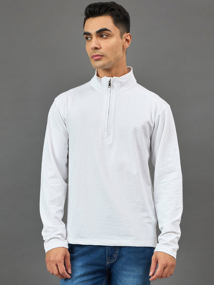White Solid Sweatshirt