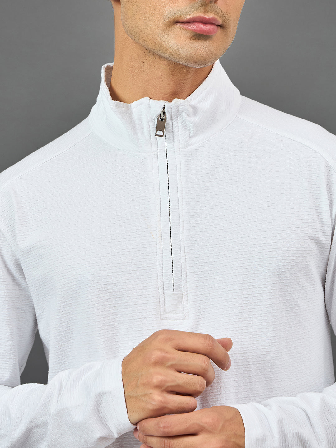 White Solid Sweatshirt