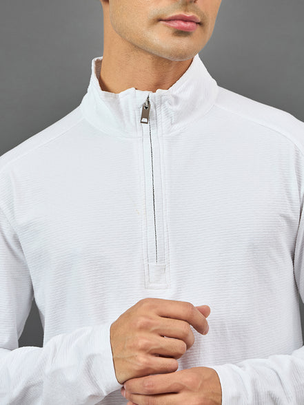 White Solid Sweatshirt
