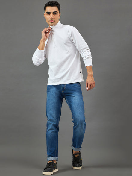White Solid Sweatshirt