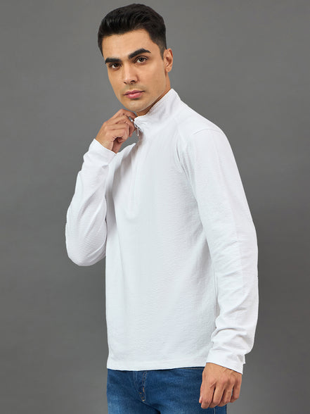 White Solid Sweatshirt