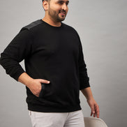 Black Round Neck Plus active Sweatshirt