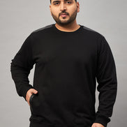 Black Round Neck Plus active Sweatshirt