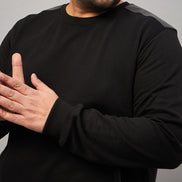 Black Round Neck Plus active Sweatshirt