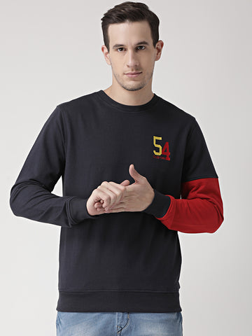 Navy Blue  Red Sweatshirt