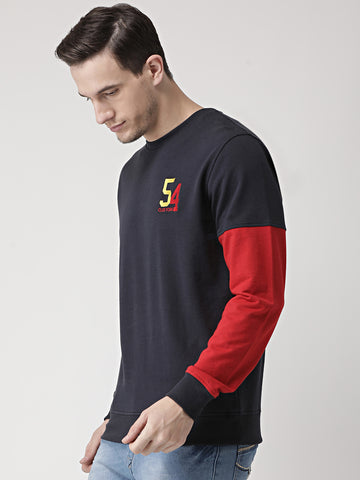 Navy Blue  Red Sweatshirt