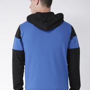 Blue  Black Hooded Sweatshirt